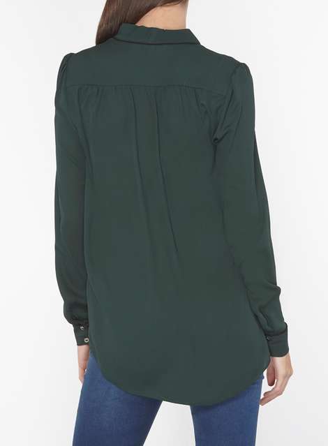 **Tall Green Pussybow Blouse